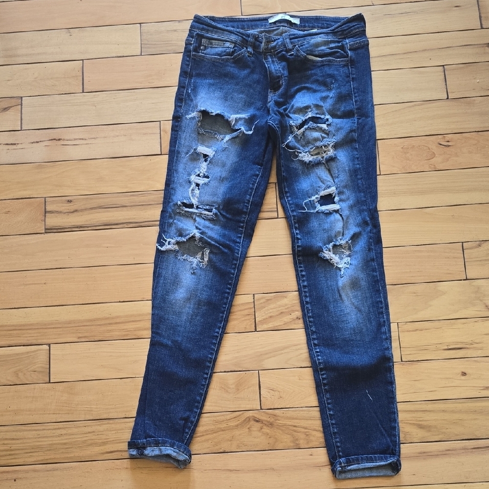KanCan Blue Skinny Distressed Jeans